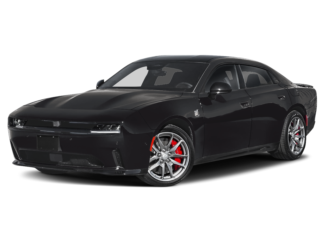 2026 Dodge Charger CHARGER R/T 4-DOOR AWD in Diamond Black Crystal Pearlcoat — front three-quarter view