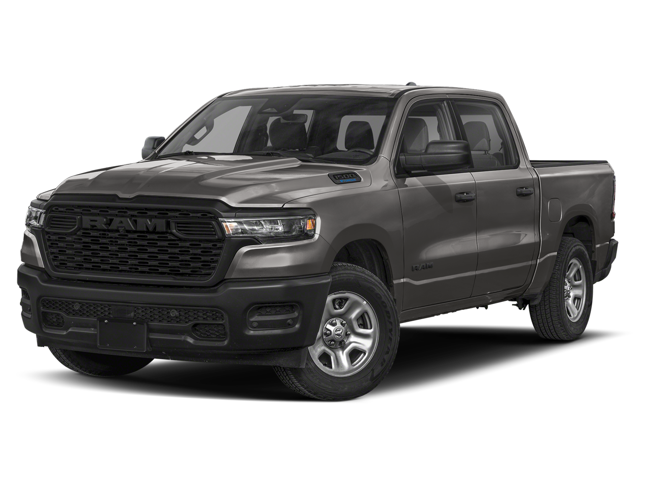 2026 RAM Ram 1500 RAM 1500 TRADESMAN CREW CAB 4X2 5'7' BOX in Granite Crystal Metallic Clear-Coat Exterior Paint — front three-quarter view