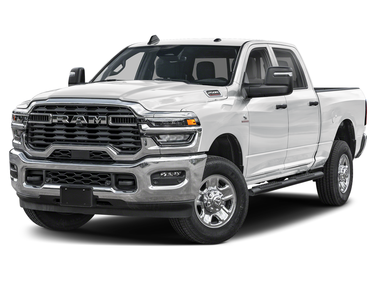 2026 RAM Ram 2500 RAM 2500 TRADESMAN CREW CAB 4X4 6'4' BOX in Bright White Clear-Coat Exterior Paint — front three-quarter view