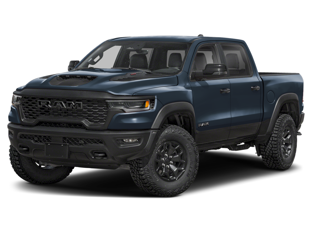 2026 RAM Ram 1500 RAM 1500 RHO CREW CAB 4X4 5'7' BOX in Bright White Clear-Coat Exterior Paint — front three-quarter view